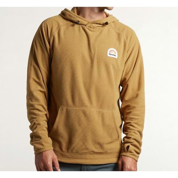 HOWLER BROS Men's Hoodie Palo Duro Fleece Mustard Yellow Pullover Long Sleeve XL - Picture 1 of 10